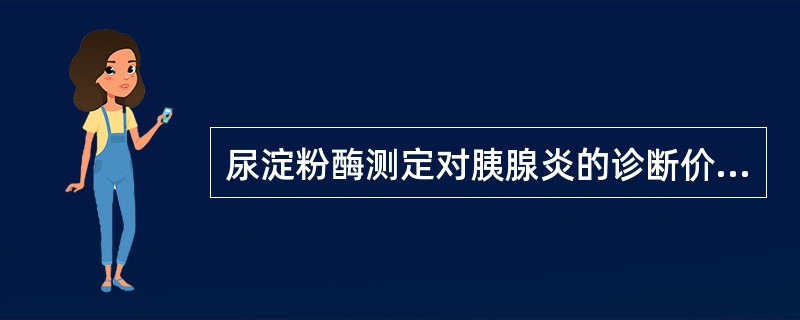 尿淀粉酶测定对胰腺炎的诊断价值，描述正确的是