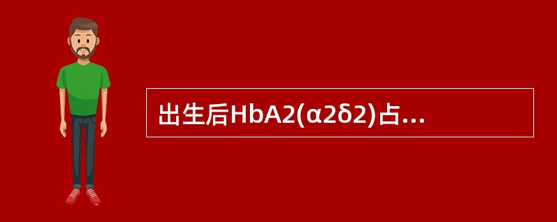 出生后HbA2(α2δ2)占血红蛋白总量的