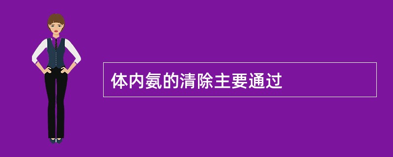 体内氨的清除主要通过