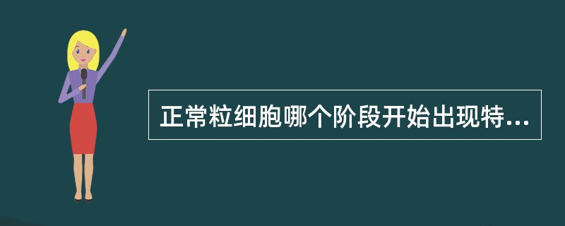 正常粒细胞哪个阶段开始出现特异性颗粒