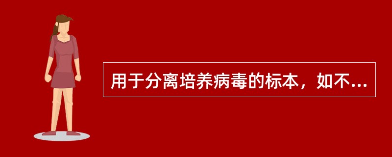 用于分离培养病毒的标本，如不能及时送检，可在哪个温度保存数小时