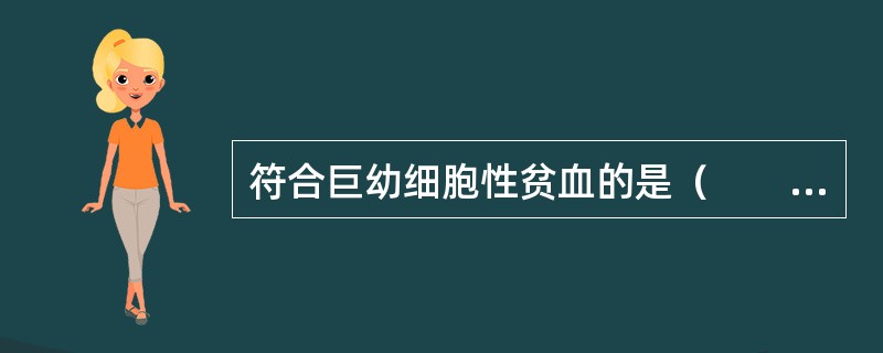 符合巨幼细胞性贫血的是（　　）。
