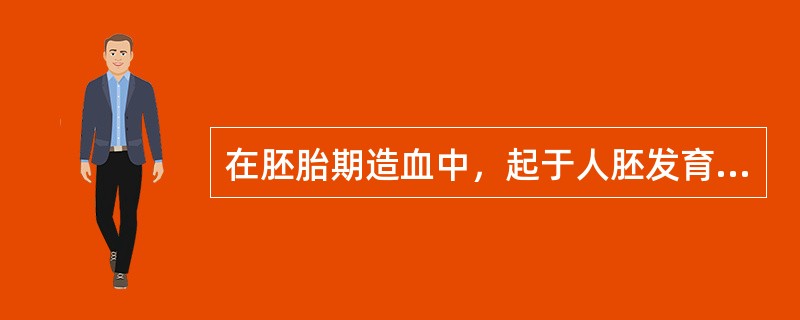 在胚胎期造血中，起于人胚发育第6周，人胚第7个月逐渐退化的造血期是