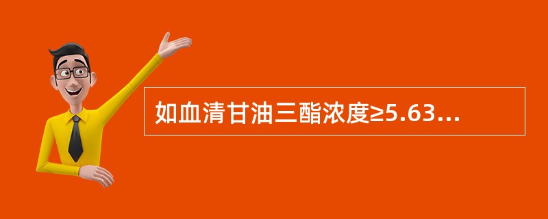 如血清甘油三酯浓度≥5.63mmol/L时，极易发生的并发症是