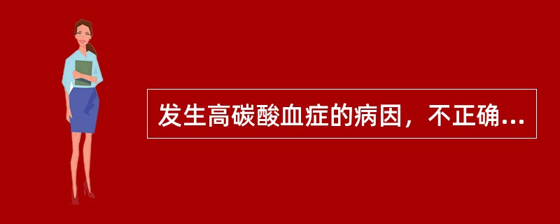 发生高碳酸血症的病因，不正确的是（　　）。