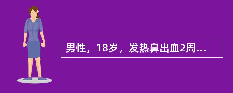 男性，18岁，发热鼻出血2周入院。浅表淋巴结不肿大，皮下瘀点、瘀斑，肝脾未触及，HGB56g／L，WBC2.2×109／L，PLT22×109／L，网织红细胞0.0013，胸片提示右下肺炎。积极治疗应