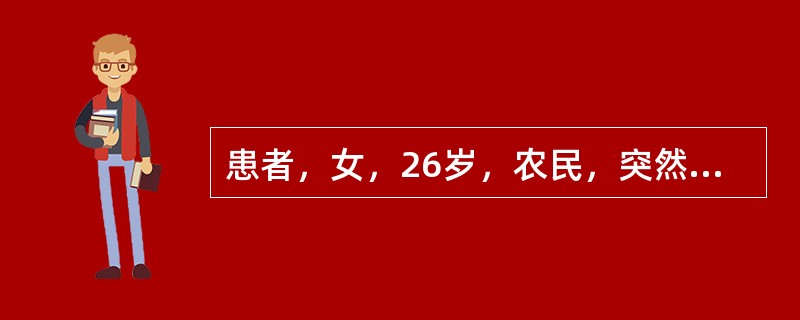 患者，女，26岁，农民，突然起病，畏寒、发热、全身疼痛、耳鸣6天，伴腰痛、皮疹1天入院。体检：体温38.3℃，血压17／9.0kPa，心率108／min，颜面潮红，球结膜充血，胸背部可见散在性暗红色斑