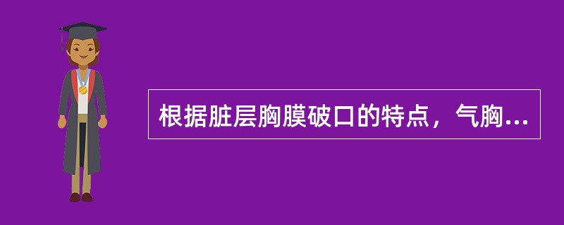 根据脏层胸膜破口的特点，气胸可分为（　　）。