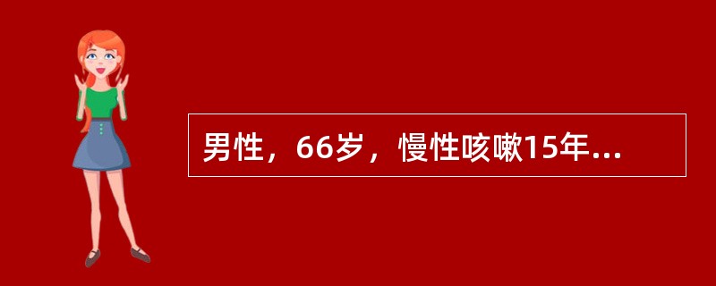 男性，66岁，慢性咳嗽15年。近4年出现活动后气短。吸烟30年。体检双肺哮鸣音，双肺底湿啰音。最可能的诊断是（　　）。