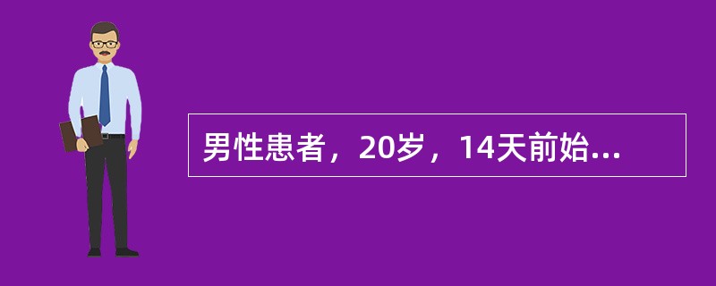 男性患者，20岁，14天前始出现发热，体温38～39℃，无寒战，伴右侧胸痛，轻度胸闷，查体右侧第4前肋以下叩诊呈浊音，B超提示右侧胸腔积液，最有可能的诊断是（　　）。