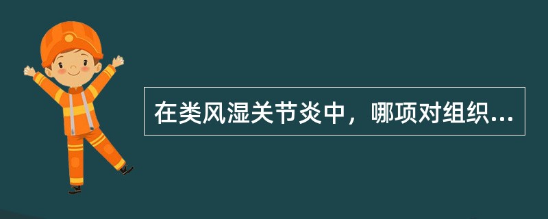 在类风湿关节炎中，哪项对组织起主要作用（　　）。