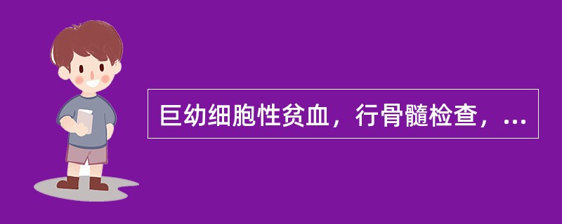 巨幼细胞性贫血，行骨髓检查，下列哪项不符合骨髓象改变