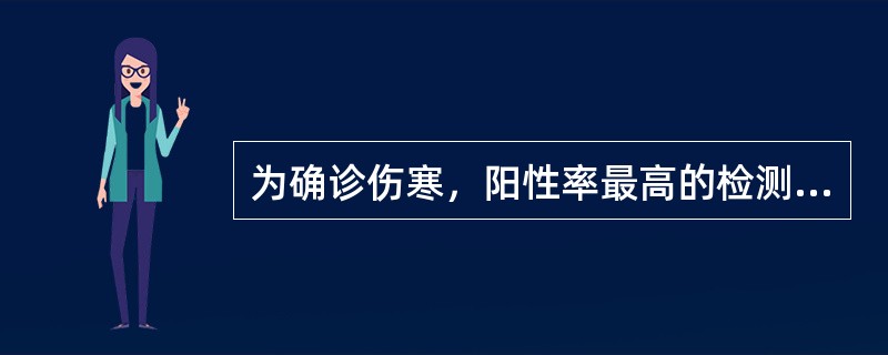 为确诊伤寒，阳性率最高的检测是（　　）。