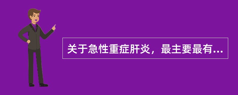 关于急性重症肝炎，最主要最有诊断意义的临床表现是（　　）。