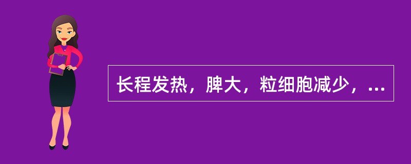 长程发热，脾大，粒细胞减少，骨髓培养有伤寒杆菌生长（　　）。