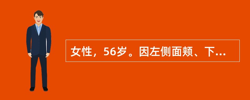 女性，56岁。因左侧面颊、下颌部发作性刀割样疼痛4月余就诊。每次疼痛持续30秒到2分钟不等，进食可以诱发。体检：未发现神经系统阳性体征，头颅CT未见异常。临床诊断首先考虑（　　）。