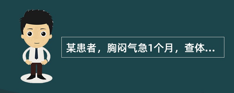 某患者，胸闷气急1个月，查体右胸廓较左侧塌陷，呼吸运动减弱，叩诊实音，语颤消失，呼吸音消失，气管及心脏右移，最可能的诊断为（　　）。