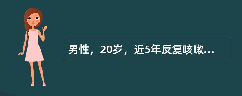 男性，20岁，近5年反复咳嗽、咳脓痰，加重伴发热2天入院，抗炎治疗后病情可暂时短期缓解，最可能的诊断是