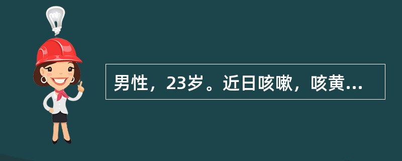 男性，23岁。近日咳嗽，咳黄绿色痰。该患者的诊断可能为