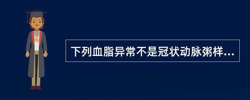 下列血脂异常不是冠状动脉粥样硬化危险因素的是