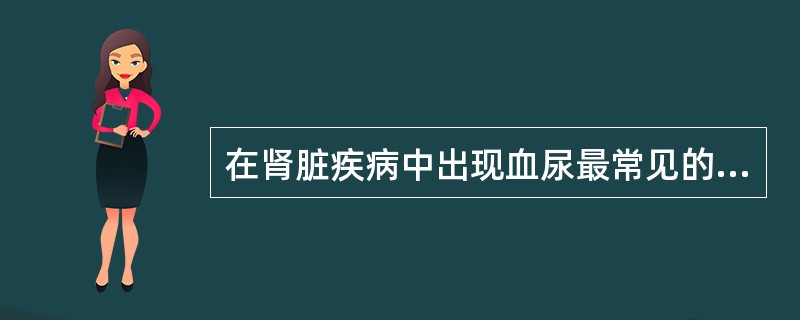 在肾脏疾病中出现血尿最常见的原因是