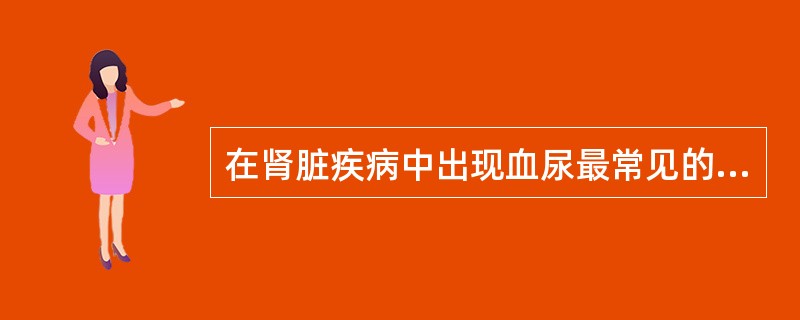 在肾脏疾病中出现血尿最常见的原因是（　　）。
