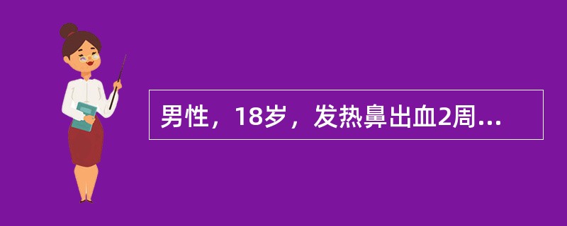 男性，18岁，发热鼻出血2周入院。浅表淋巴结不肿大，皮下瘀点、瘀斑，肝脾未触及，HGB56g/L，WBC2.2×109/L，PLT22×109/L，网织红细胞0.0013，胸片提示右下肺炎。明确诊断需