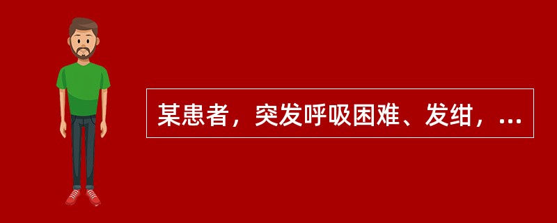 某患者，突发呼吸困难、发绀，右胸呈鼓音，呼吸音消失，最可能的诊断为（　　）。