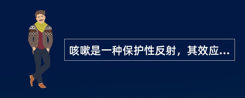 咳嗽是一种保护性反射，其效应器不包括（　　）。