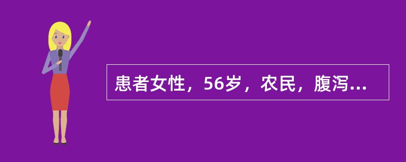 患者女性，56岁，农民，腹泻2个月余，为果酱样大便，查体腹软，无包块，无压痛。最可能的诊断是（　　）。