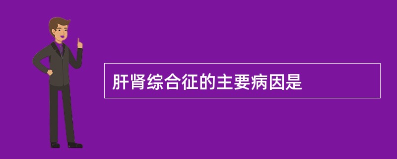 肝肾综合征的主要病因是