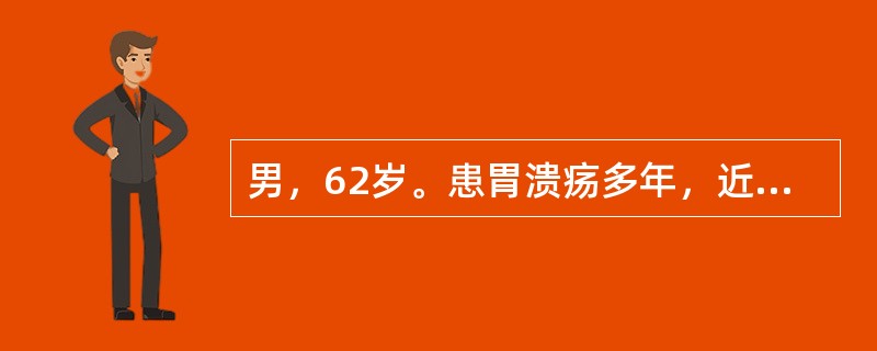 男，62岁。患胃溃疡多年，近年来上腹痛发作频繁，出现无规律，体重减轻，营养不良，胃钡餐透视见有龛影，该患者最需要进行下列哪项检查？（　　）