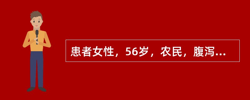 患者女性，56岁，农民，腹泻2个月余，为果酱样大便，查体腹软，无包块，无压痛。最可能的诊断是（　　）。 