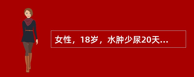 女性，18岁，水肿少尿20天，近2天来出现发热，体温达38℃，检查BP 120/80mmHg，Hb 110g/L，尿常规白细胞10～15个/HP，尿蛋白（＋＋＋），红细胞3～5个/HP，最可能的诊断是