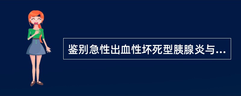 鉴别急性出血性坏死型胰腺炎与水肿型胰腺炎有价值的实验室检查是（　　）。