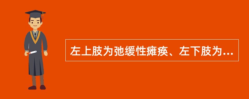 左上肢为弛缓性瘫痪、左下肢为痉挛性瘫痪，其病变部位在