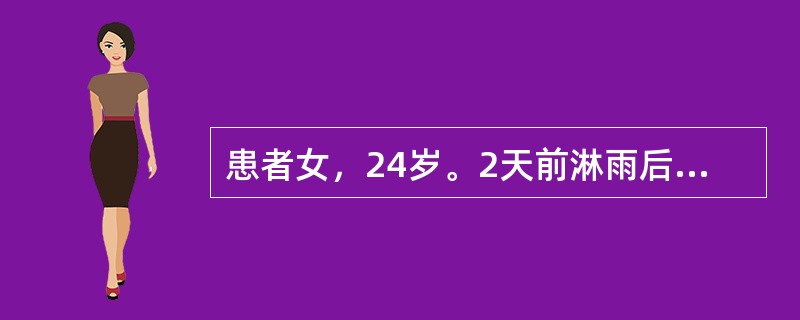 患者女，24岁。2天前淋雨后，畏寒，高热，体温最高39.5℃，咳嗽，咳铁锈色痰，伴右侧胸痛。肺部查体未见明显异常体征，血常规：WBC17×109/L，NE85%。应用青霉素治疗后体温正常，咳嗽、咳痰明