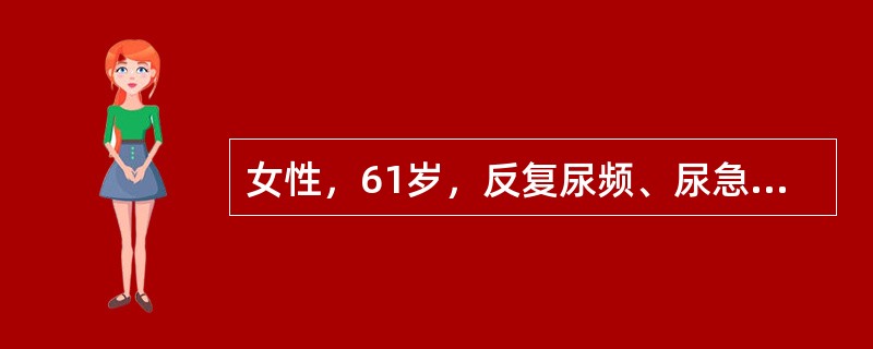 女性，61岁，反复尿频、尿急、尿痛14年，尿常规白细胞（＋＋＋），蛋白（＋），中段尿培养（＋），尿浓缩稀释试验异常，血Cr107μmol/L，最可能的诊断为（　　）。