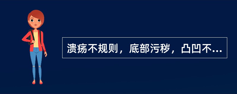 溃疡不规则，底部污秽，凸凹不平，胃酸缺乏（　　）。