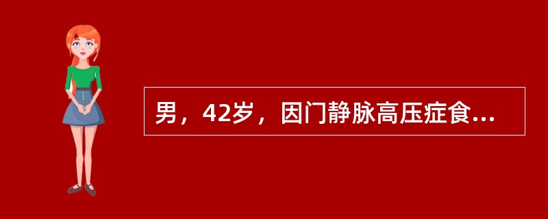 男，42岁，因门静脉高压症食管胃底静脉曲张出血行脾切除、贲门周围血管离断术后1年，排黑便2日，3次/d，每次约200mL，血红蛋白80g/L，血压12／8kPa（90／60mmHg），应首先考虑做何种
