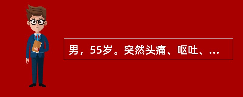 男，55岁。突然头痛、呕吐、视物旋转伴行走不稳2小时。查体：构音障碍，一侧肢体共济失调，眼球震颤。最可能的诊断为（　　）。