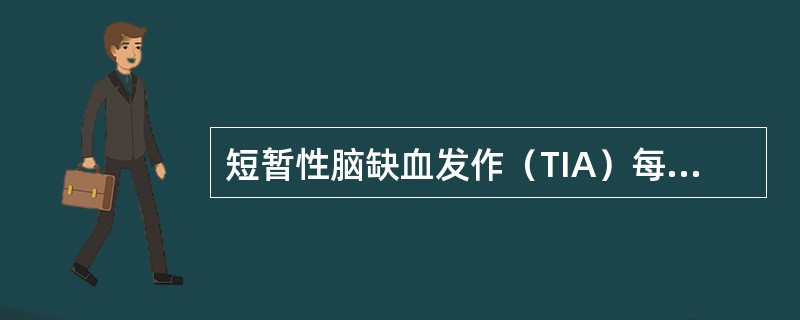 短暂性脑缺血发作（TIA）每次出现神经系统症状的持续时间不应超过（　　）。