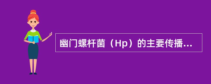 幽门螺杆菌（Hp）的主要传播途径为（　　）。