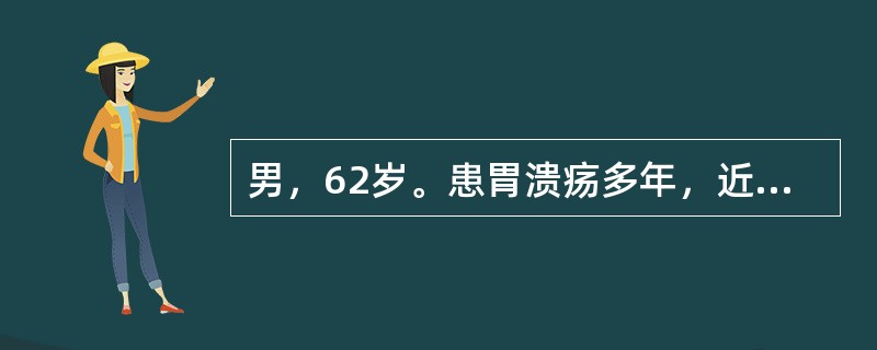 男，62岁。患胃溃疡多年，近年来上腹痛发作频繁，出现无规律，体重减轻，营养不良，胃钡餐透视见有龛影，该患者最需要进行下列哪项检查？（　　）