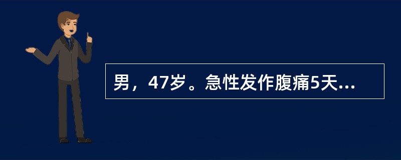 男，47岁。急性发作腹痛5天，高热，上腹部可扪及压痛的肿块。B超检查示液性肿物，尿淀粉酶2048U/L。首先考虑下列哪项疾病？（　　）