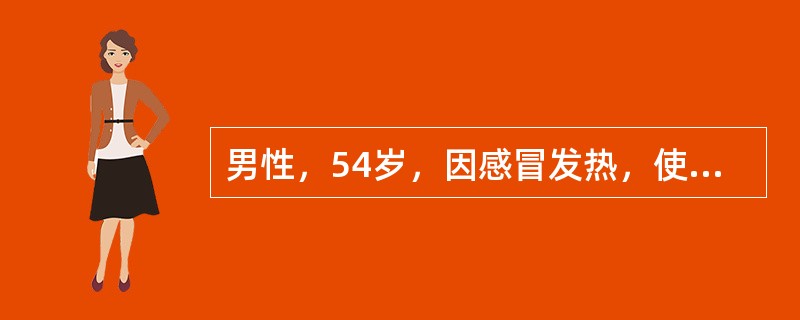 男性，54岁，因感冒发热，使用感冒通及庆大霉素治疗3天后症状好转，数日后尿量增多，约每日2500ml左右，查血Cr360μmol/L，血红蛋白110g/L，尿常规蛋白（±），红细胞0～4个/HP，白细