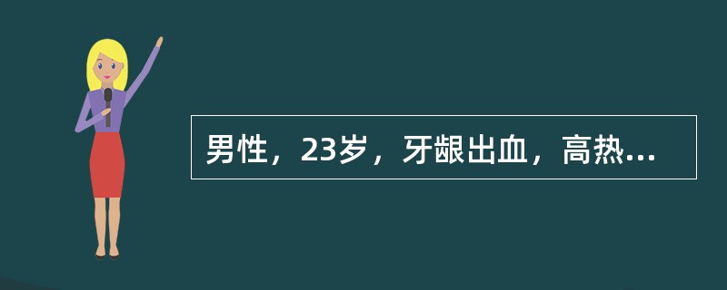 男性，23岁，牙龈出血，高热2周，查体：胸骨压痛，肝脾不大，下肢皮肤散在瘀点，WBC96×109/L，Hb110g/L，PLT24×109/L。最可能的诊断是（　　）。