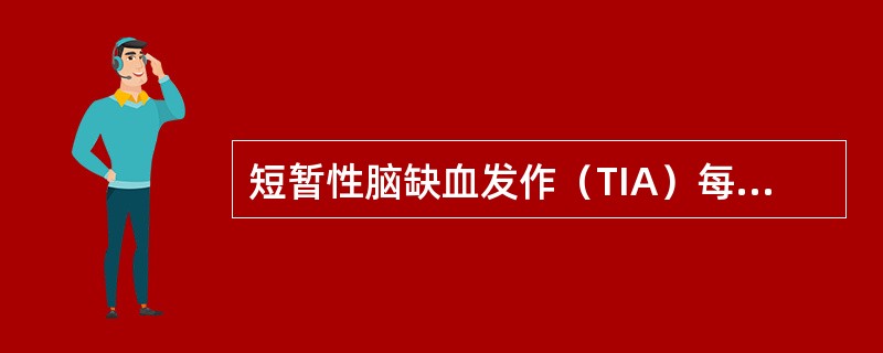 短暂性脑缺血发作（TIA）每次出现神经系统症状的持续时间不应超过（　　）。