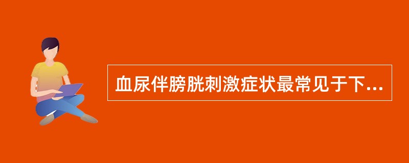 血尿伴膀胱刺激症状最常见于下列哪种疾病？（　　）