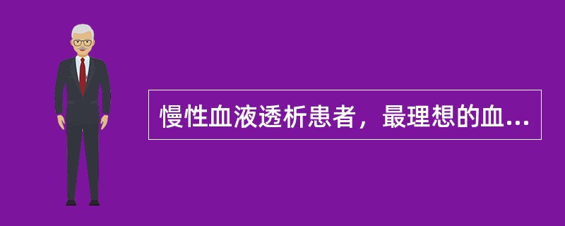 慢性血液透析患者，最理想的血管通路是（　　）。